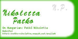 nikoletta patko business card